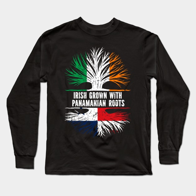 Irish Grown With Panamanian Roots Ireland Flag Long Sleeve T-Shirt by silvercoin